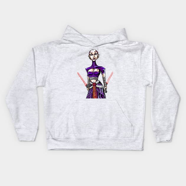 Asajj Ventress Kids Hoodie by alexrsmith1